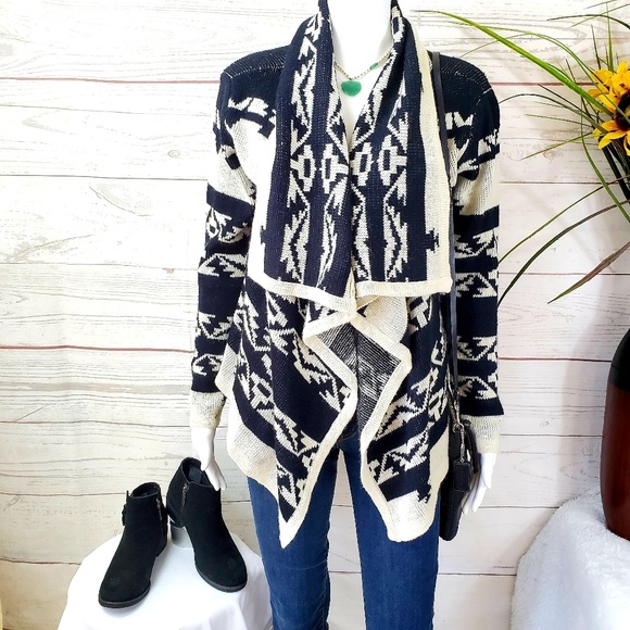 Moon Collection Sweaters - Moon Collection soft knit draped open front cardi